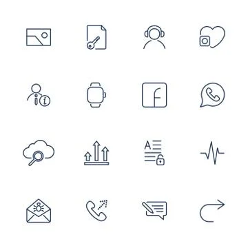 Simple icons for app, programs and sites. Set with different UI icons 스톡 일러스트