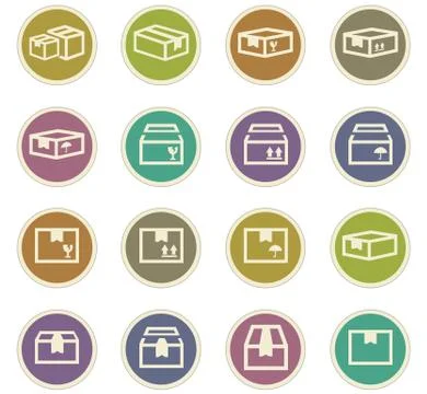 Simple icons set of box イラスト素材