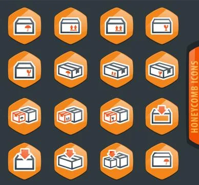 Simple icons set of box Stockillustratie
