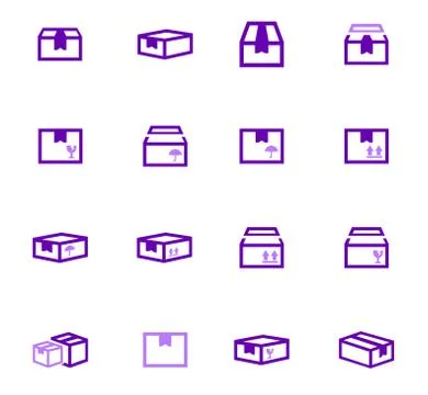 Simple icons set of box イラスト素材