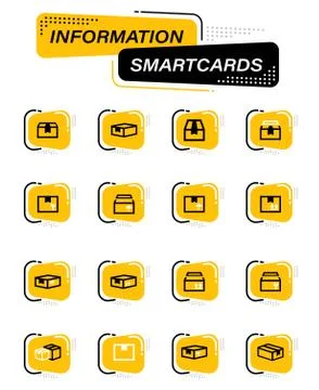 Simple icons set of box Stockillustratie