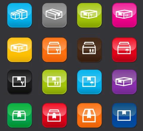 Simple icons set of box Illustrazione stock
