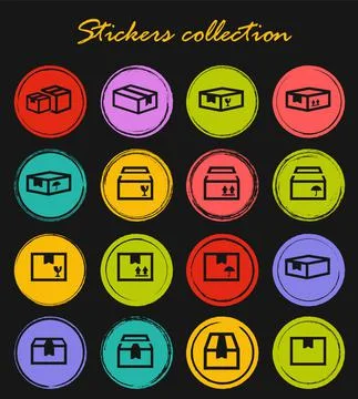 Simple icons set of box Stock Illustration