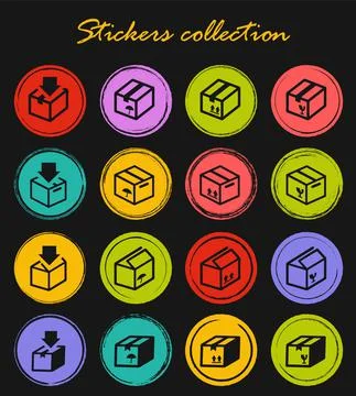 Simple icons set of box イラスト素材
