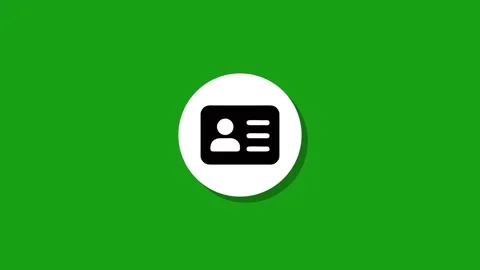 Simple id card icon appearing on green screen background, animation for pro.. Stock Footage 327762641