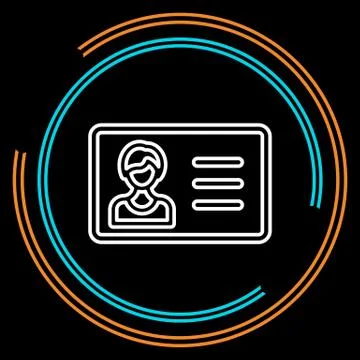 Simple Identification Card Thin Line Vector Icon Stock Illustration