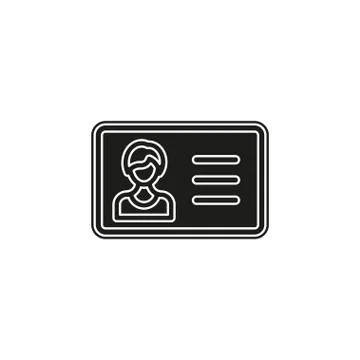 Simple Identification Card Vector Icon Stock Illustration
