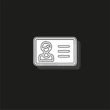 Simple Identification Card Vector Icon Stock Illustration