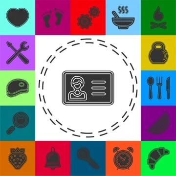 Simple Identification Card Vector Icon Stock Illustration