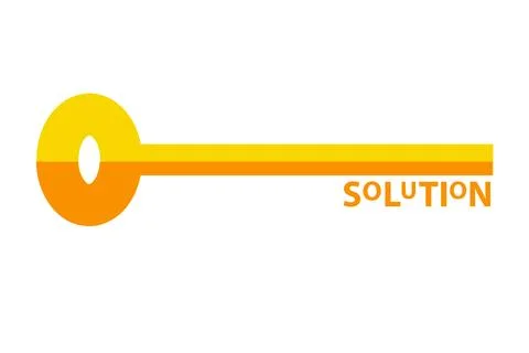 Simple illustation, key for solution Stock Illustration