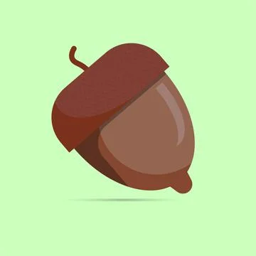 Simple illustration of an acorn vector design isolated on blue background Stock Illustration