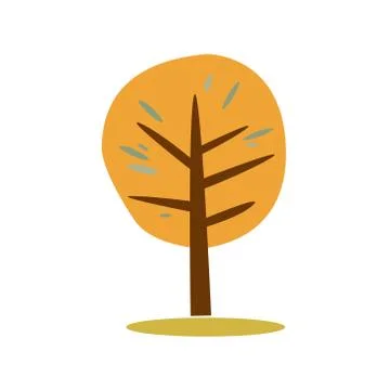 Simple illustration of autumn tree Stock Illustration