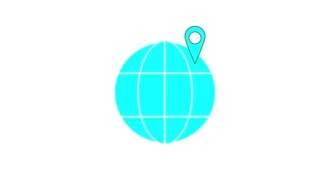 Simple illustration of a blue globe with a location pin animated on a white.. Stock Footage 260161598