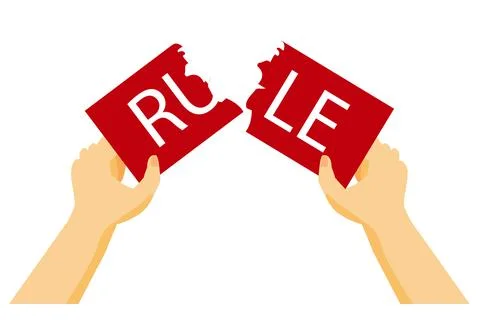 Simple Illustration, Break the Rule or Regulation Stock Illustration