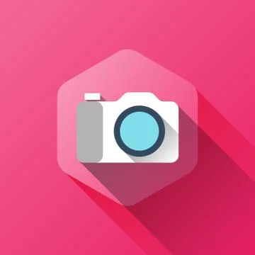 Simple illustration of camera icon in flat style Stock Illustration