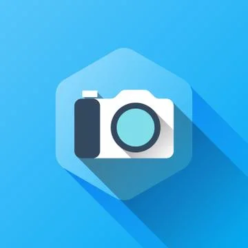 Simple illustration of camera icon in flat style Stock Illustration