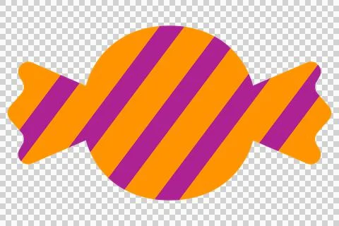 Simple illustration of a candy with wrapping (orange and purple) Stock Illustration