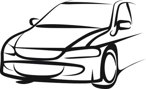 Simple illustration with a car Stock Illustration
