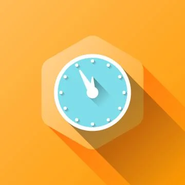 Simple illustration of clock icon in flat style Illustrazione stock