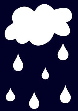 Simple illustration of a cloud with raindrops Stock Illustration