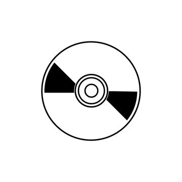 Simple illustration of compact disk or hard drive disc Personal computer co.. Illustrazione stock