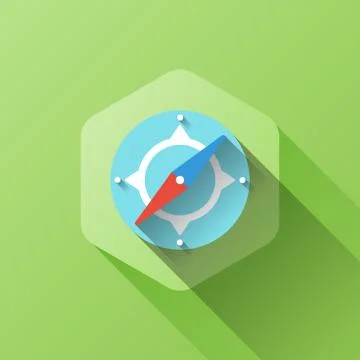 Simple illustration of compass icon in flat style Stock Illustration