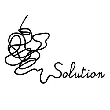 Simple illustration for complicated and tangled way to finding the solution Stockillustratie