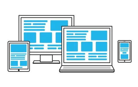 Simple illustration for cross platform web design. Stock Illustration
