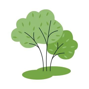 Simple illustration of deciduous bush Stock Illustration