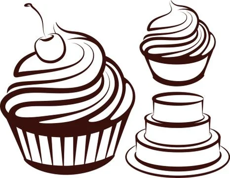 Simple illustration with desserts Stock Illustration