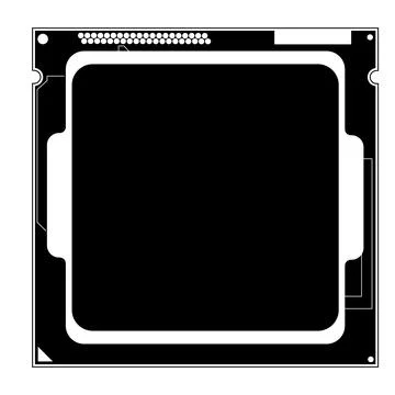 Simple illustration of Digital electronic computer CPU chip icon Stock Illustration