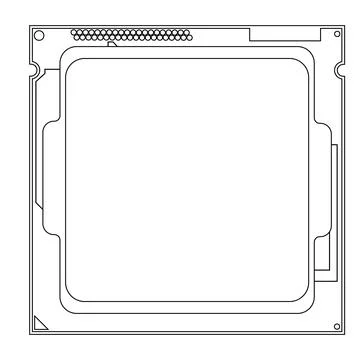 Simple illustration of Digital electronic computer CPU chip icon Stock Illustration