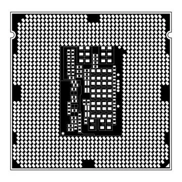 Simple illustration of Digital electronic computer CPU chip icon Illustrazione stock