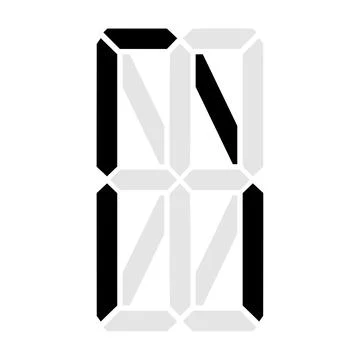 Simple illustration of digital letter or symbol Electronic figure of letter N Stock Illustration