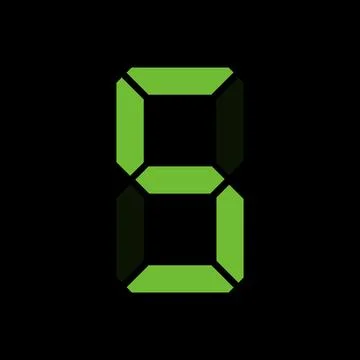 Simple illustration of digital number. Electronic figure of number five Stock Illustration