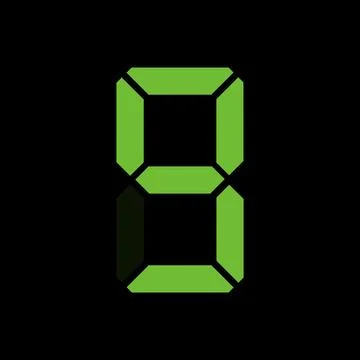 Simple illustration of digital number. Electronic figure of number nine Stock Illustration