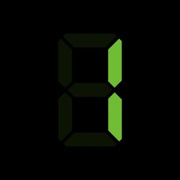 Simple illustration of digital number. Electronic figure of number one Stock Illustration