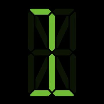 Simple illustration of digital number. Electronic figure of number one Illustrazione stock