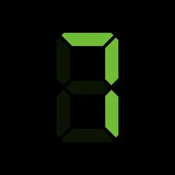 Simple illustration of digital number. Electronic figure of number seven Illustrazione stock