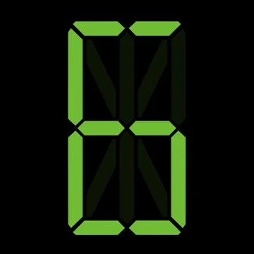 Simple illustration of digital number. Electronic figure of number six Stock Illustration
