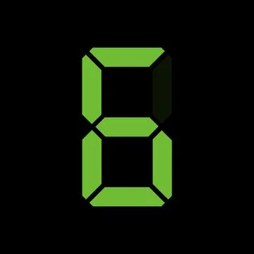 Simple illustration of digital number. Electronic figure of number six Stock Illustration