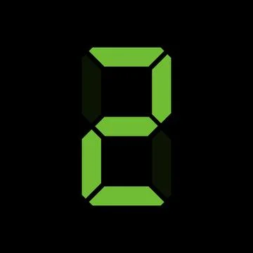 Simple illustration of digital number. Electronic figure of number two Stock Illustration