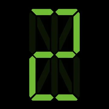 Simple illustration of digital number. Electronic figure of number two Stock Illustration