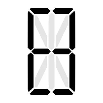 Simple illustration of digital number. Electronic figure of number eight Stock Illustration