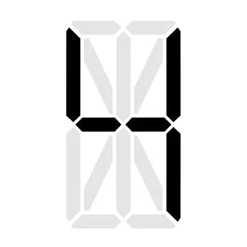 Simple illustration of digital number. Electronic figure of number four Stock Illustration