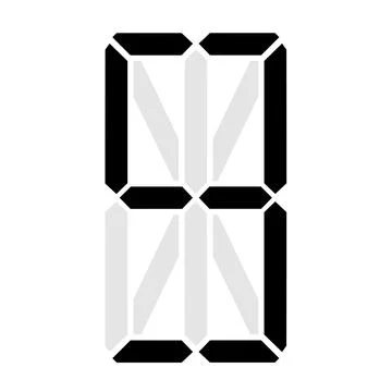 Simple illustration of digital number. Electronic figure of number nine Stock Illustration