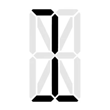 Simple illustration of digital number. Electronic figure of number one Stock Illustration