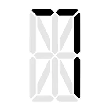 Simple illustration of digital number. Electronic figure of number seven Stock Illustration
