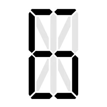 Simple illustration of digital number. Electronic figure of number six Illustrazione stock