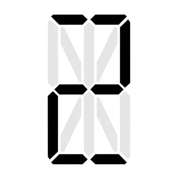 Simple illustration of digital number. Electronic figure of number two Stock Illustration